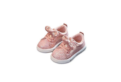 Bright Leather Sneakers Casual Shoes Sports Shoes Bow