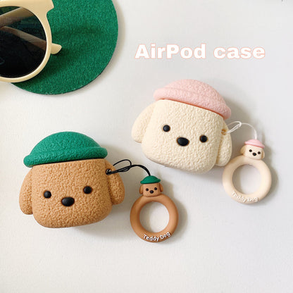 Compatible with Apple, Cartoon Hat Dog Suitable For Apple Airpods Headset Protective Case