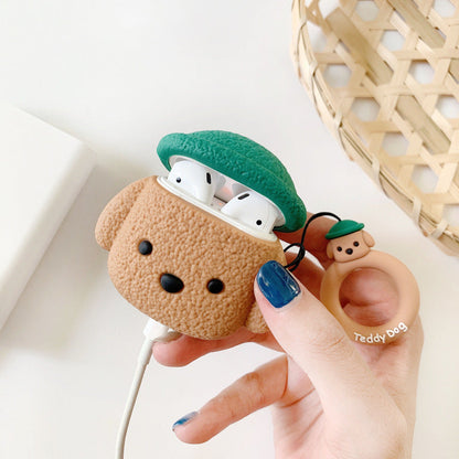 Compatible with Apple, Cartoon Hat Dog Suitable For Apple Airpods Headset Protective Case