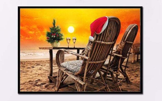 Broderie Diamant Pleine Foret 5D DIY Peinture Diamant Dîner sur la Plage Point de Croix Diamant 2019 Photos de Strass Décoration de Maison