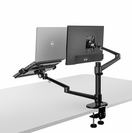 Support d'ordinateur portable multifonctionnel ergonomique en aluminium avec bras articulé pour écran de bureau