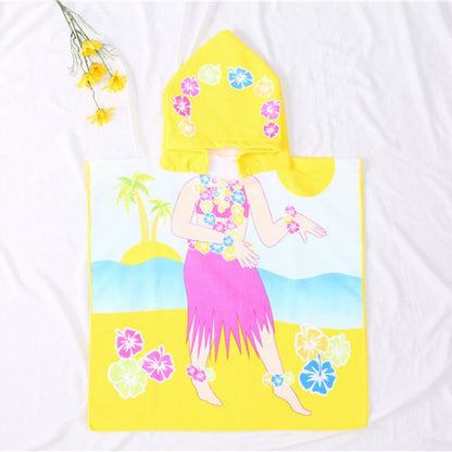 Children's Bath Towel Cartoon Beach Clothes With Hood