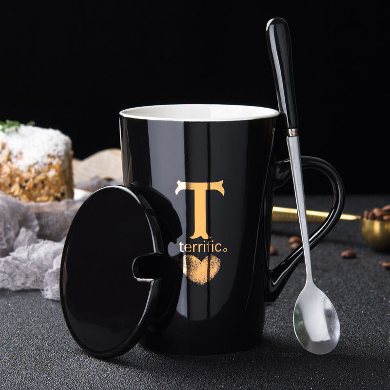Creative Ceramic Mug With Last Name Letter Mug