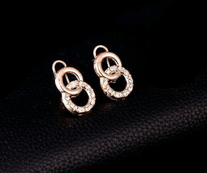 Necklace Earrings Bracelet Ring Jewelry Set European and American Plated 18K Jewelry Four-piece Set