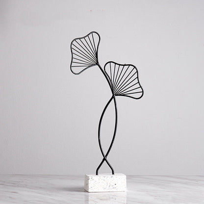 Iron Terrazzo Leaf Style Table Top Decoration