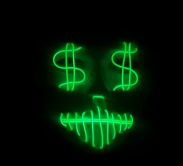 Masque de fête LED dollar américain