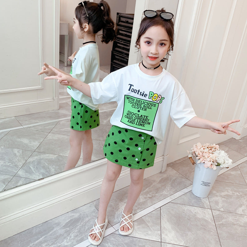 Ensemble deux pièces fille t-shirt manches courtes