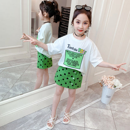 Ensemble deux pièces fille t-shirt manches courtes