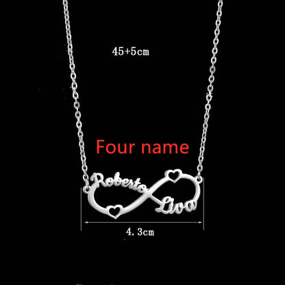 Personalized Stainless Steel Custom Name Necklace Rose Pendant