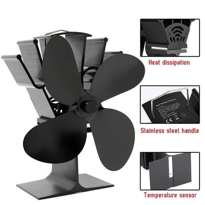 Ventilador silencioso termodinámico para chimenea termómetro para chimenea