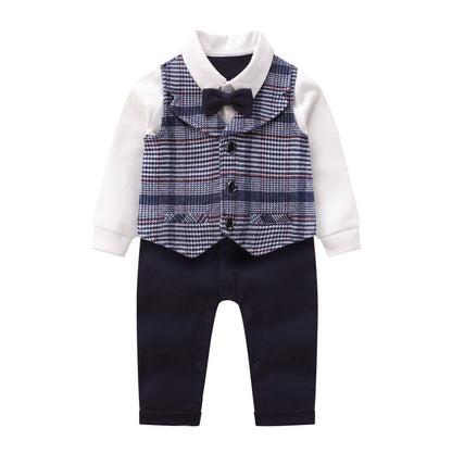 Baby vest striped gentleman romper
