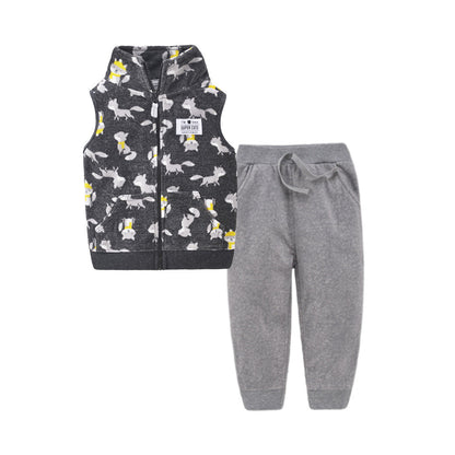 Children's vest two-piece baby cardigan vest set