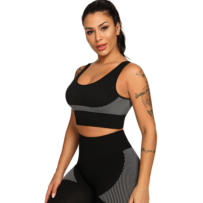 Ensemble de yoga 2 pièces pour femmes Survêtement de fitness Soutien-gorge