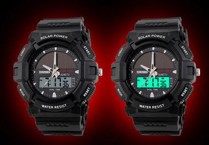 Solar Sport Watch – Waterproof Double Display for Outdoor & Everyday Wear