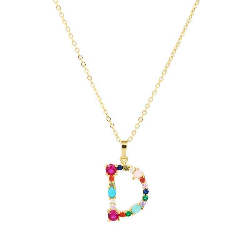 COLLIER LETTRE PIERRE PRÉCIEUSE
