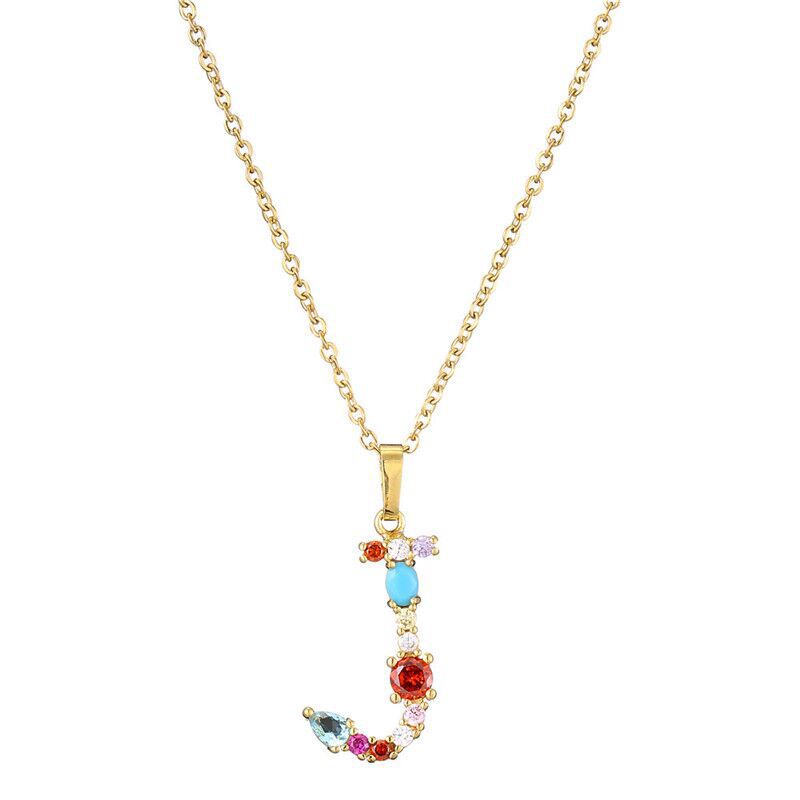 COLLIER LETTRE PIERRE PRÉCIEUSE