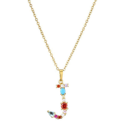 COLLIER LETTRE PIERRE PRÉCIEUSE