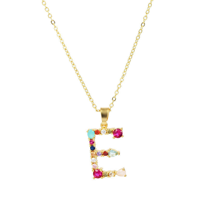 COLLIER LETTRE PIERRE PRÉCIEUSE