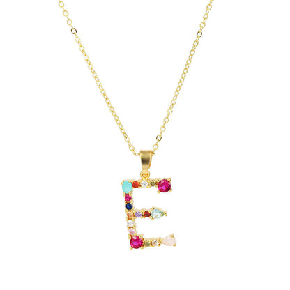 COLLIER LETTRE PIERRE PRÉCIEUSE