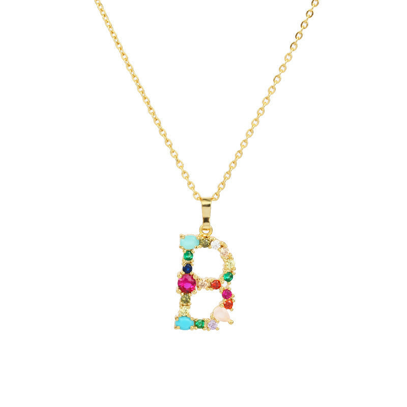 COLLIER LETTRE PIERRE PRÉCIEUSE