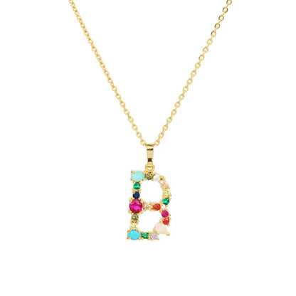 COLLIER LETTRE PIERRE PRÉCIEUSE