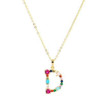 COLLIER LETTRE PIERRE PRÉCIEUSE