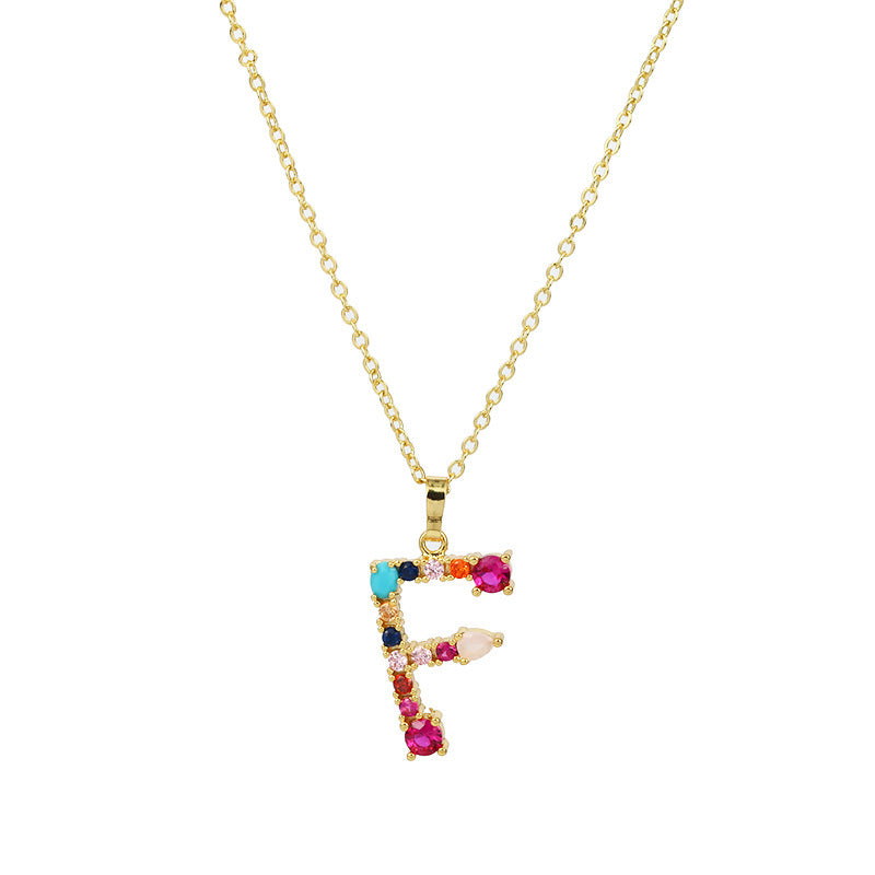 COLLIER LETTRE PIERRE PRÉCIEUSE
