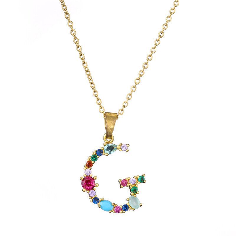 COLLIER LETTRE PIERRE PRÉCIEUSE