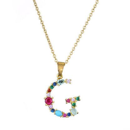 COLLIER LETTRE PIERRE PRÉCIEUSE
