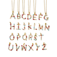 COLLIER LETTRE PIERRE PRÉCIEUSE