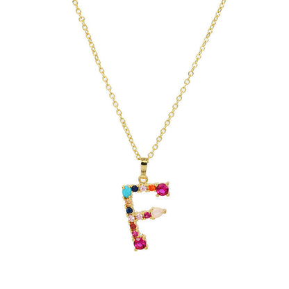 COLLIER LETTRE PIERRE PRÉCIEUSE