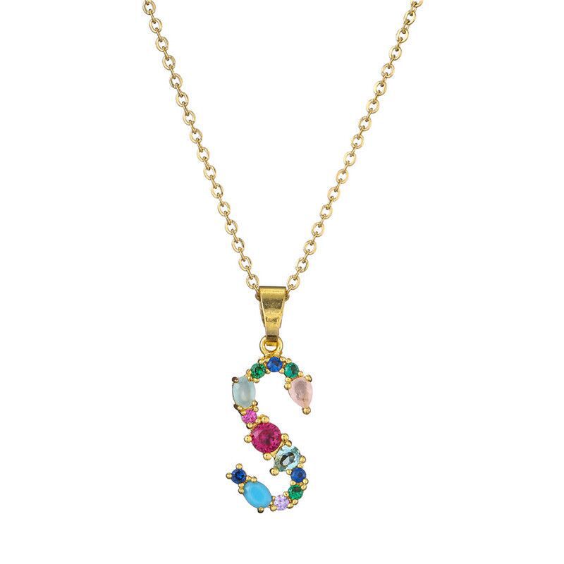 COLLIER LETTRE PIERRE PRÉCIEUSE
