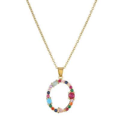 COLLIER LETTRE PIERRE PRÉCIEUSE