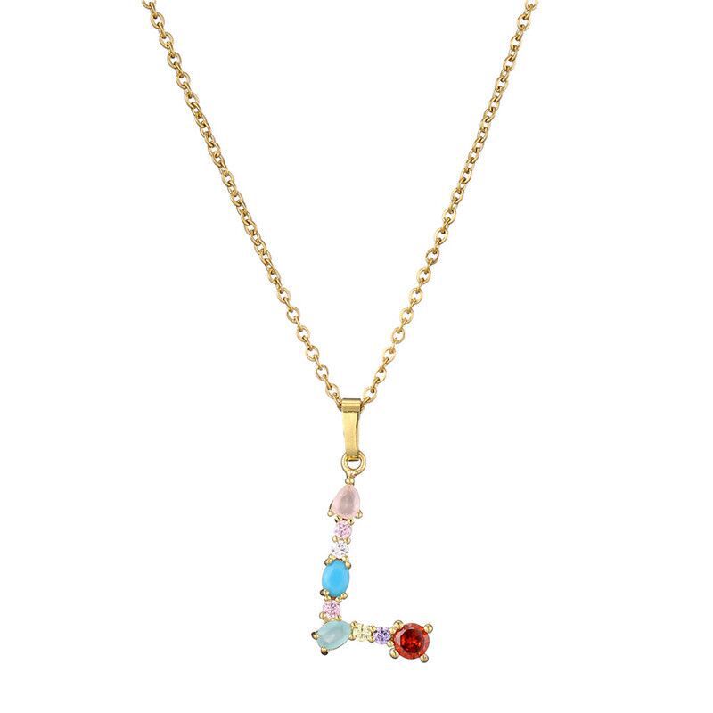 COLLIER LETTRE PIERRE PRÉCIEUSE