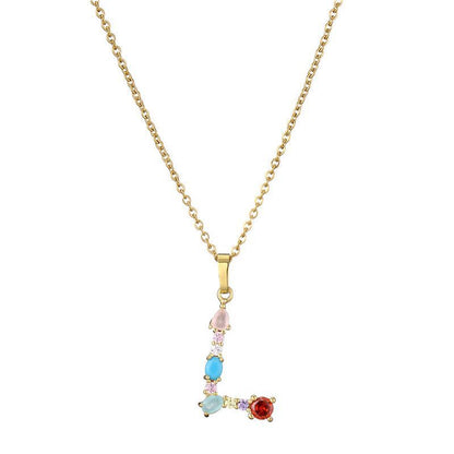 COLLIER LETTRE PIERRE PRÉCIEUSE