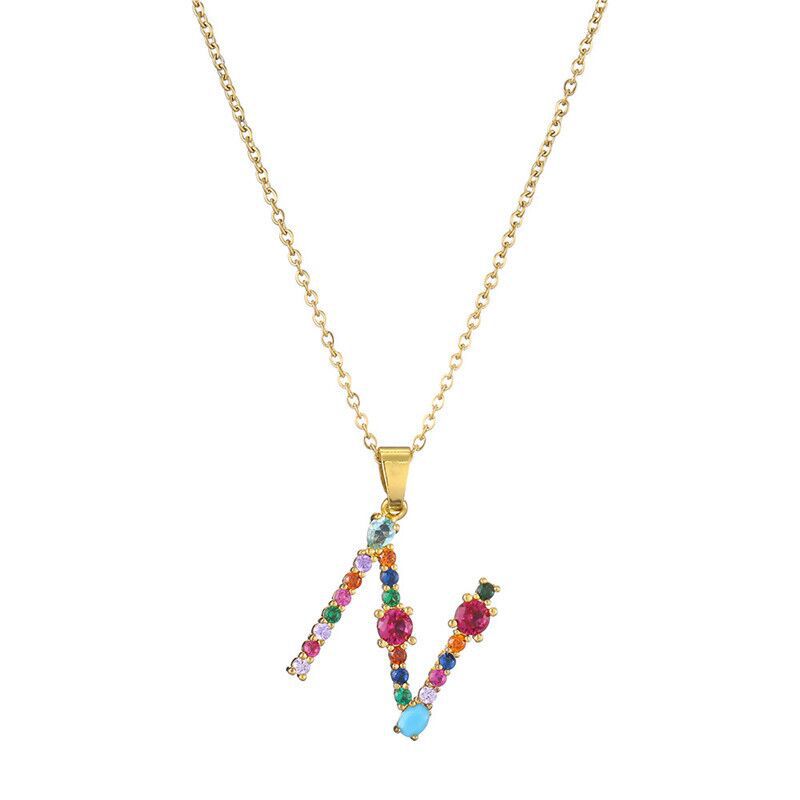 COLLIER LETTRE PIERRE PRÉCIEUSE