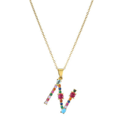 COLLIER LETTRE PIERRE PRÉCIEUSE