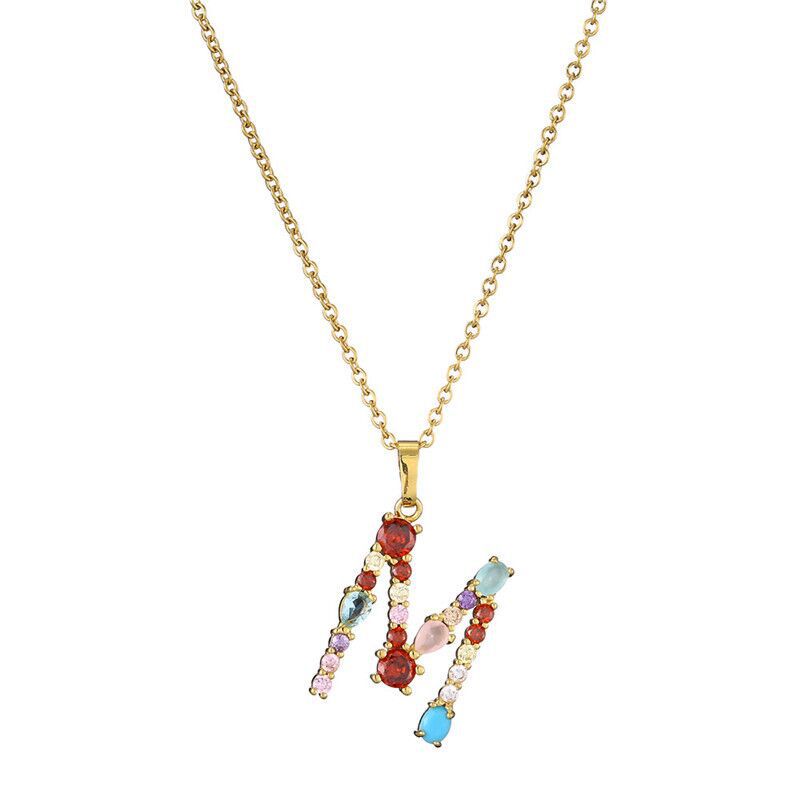 COLLIER LETTRE PIERRE PRÉCIEUSE