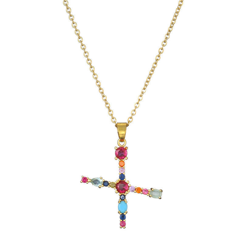 COLLIER LETTRE PIERRE PRÉCIEUSE