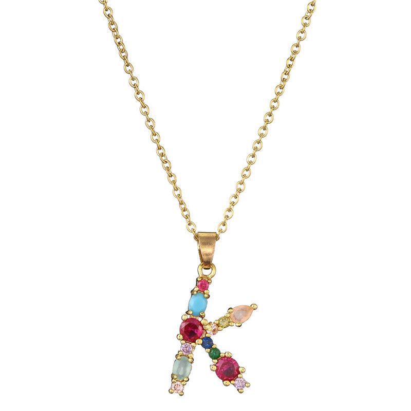 COLLIER LETTRE PIERRE PRÉCIEUSE