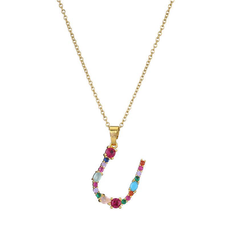 COLLIER LETTRE PIERRE PRÉCIEUSE