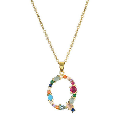 COLLIER LETTRE PIERRE PRÉCIEUSE