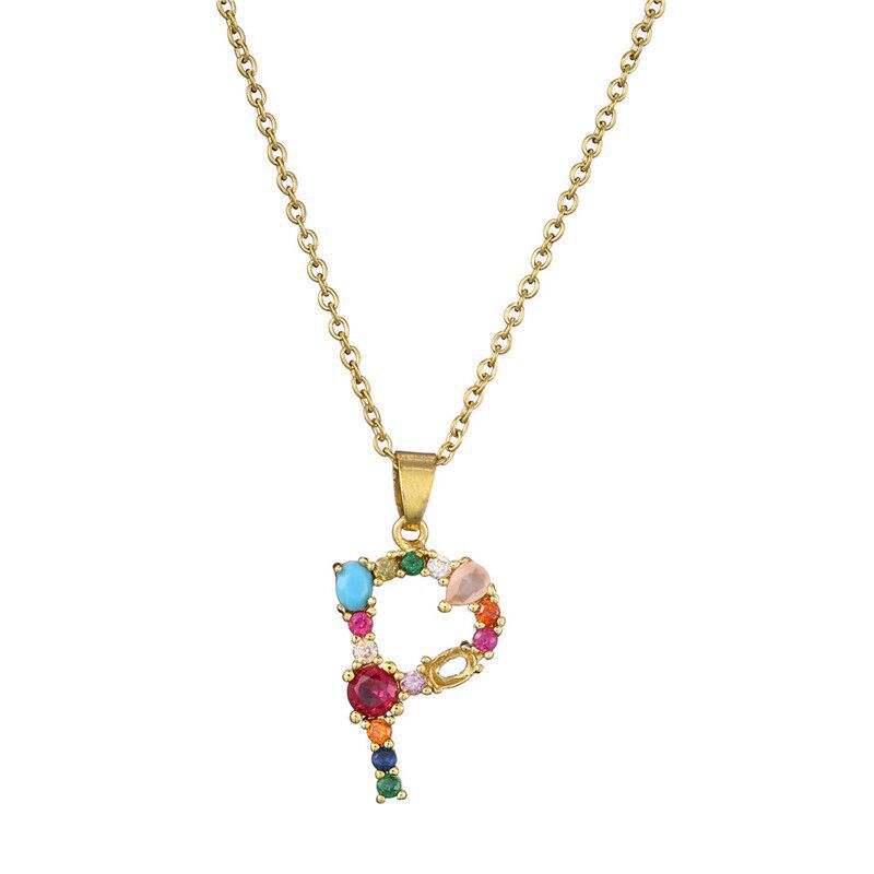 COLLIER LETTRE PIERRE PRÉCIEUSE