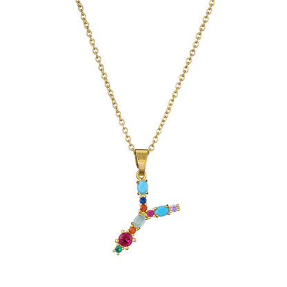 COLLIER LETTRE PIERRE PRÉCIEUSE