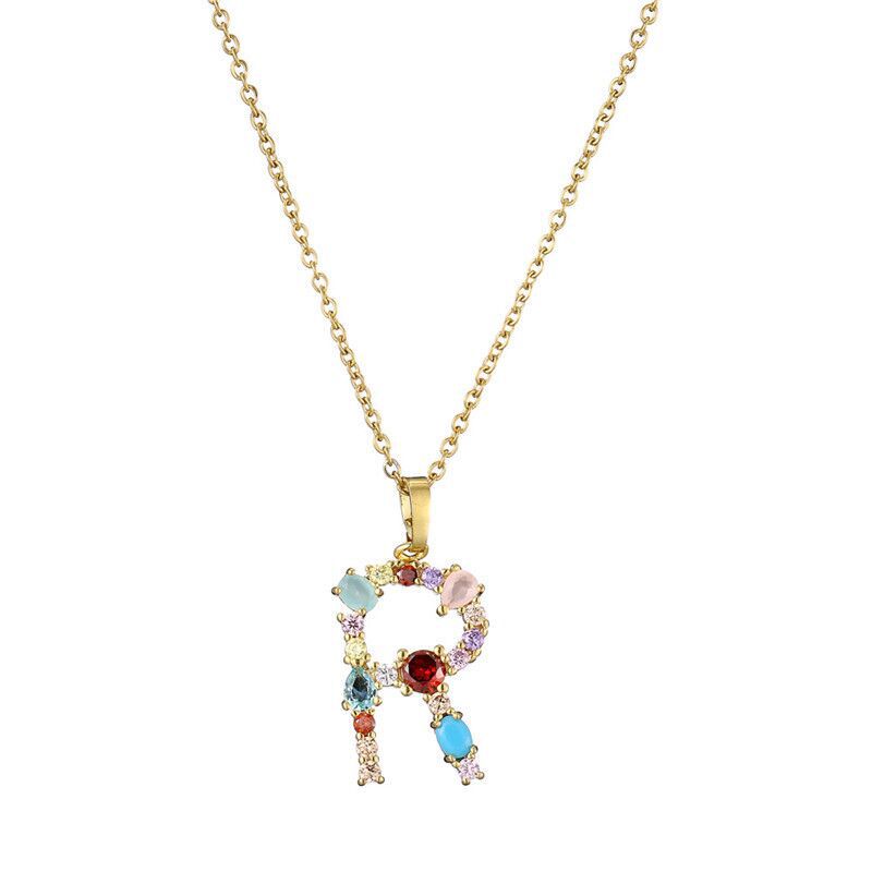 COLLIER LETTRE PIERRE PRÉCIEUSE