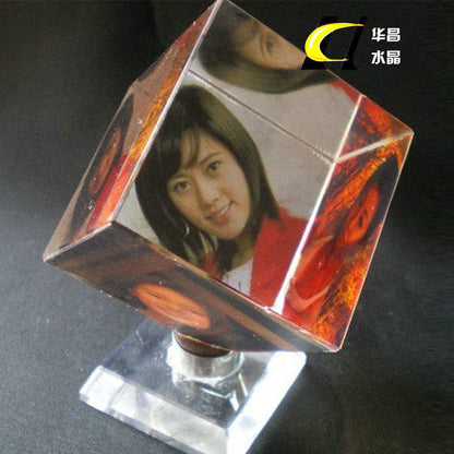 Cube magique photo en cristal personnalisé