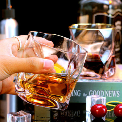 Verre à vin irrégulier de style européen créatif, idéal pour le bar, la bière, le whisky, les jus et les fêtes à la maison.