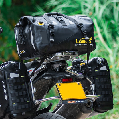 LOBOO Waterproof Motorcycle PVC Tail Bag  Magnetic Closure & Reflective Strips