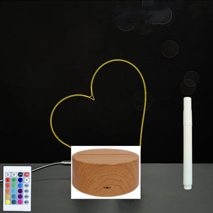 Tableau de messages manuscrits en acrylique 3D avec lumière LED