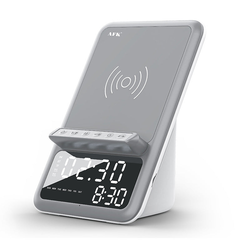 Réveil avec haut-parleur Bluetooth et support de téléphone pour chargeur sans fil